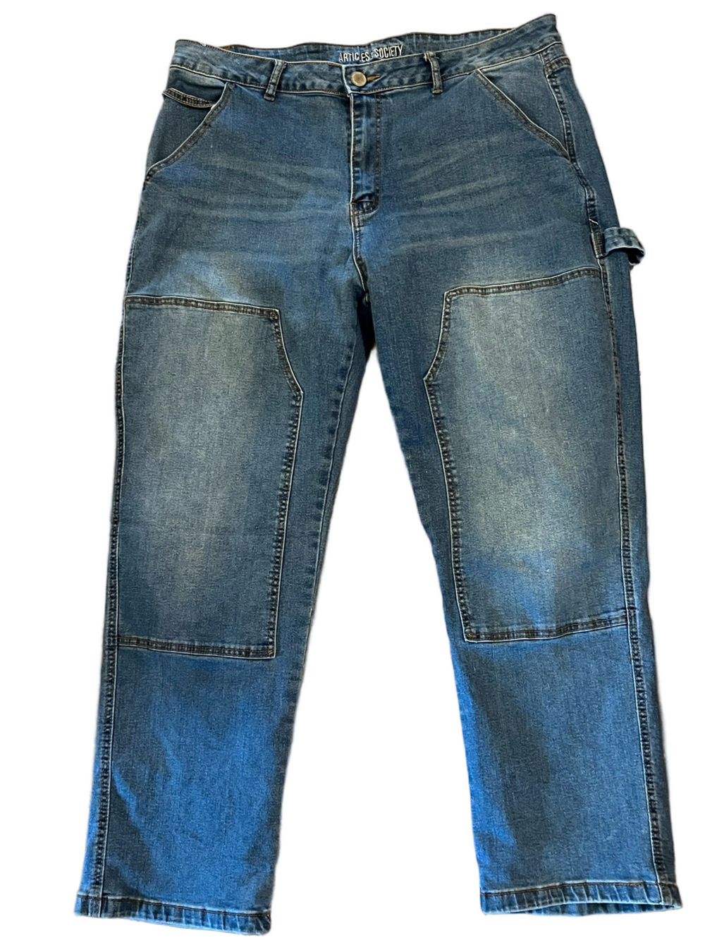 Articles of Society Men's Double Knee Utility Jeans Blue 34x30 workwear